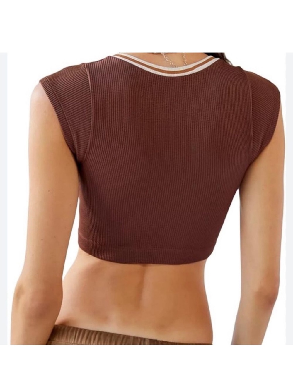 Brown Ribbed Baby Tee - Picture 2 of 5